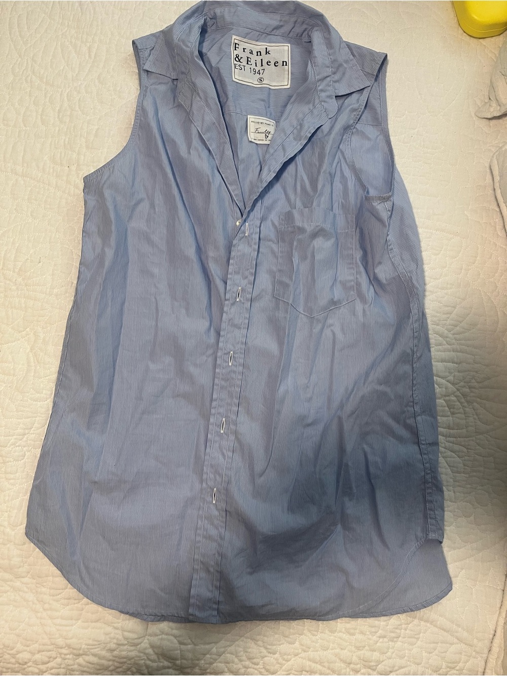 Frank & Eileen Light Blue and White Pinstripe Button-Down Shirt